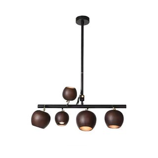 Avelira Suspension Linéaire Globe Bois Rustique