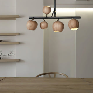Avelira Suspension Linéaire Globe Bois Rustique