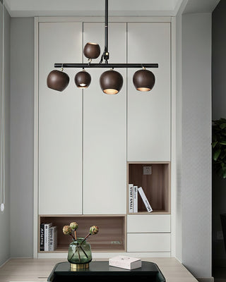 Avelira Suspension Linéaire Globe Bois Rustique