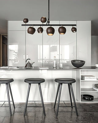 Avelira Suspension Linéaire Globe Bois Rustique