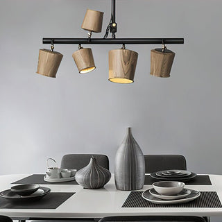 Avelira Suspension Linéaire Globe Bois Rustique