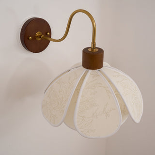 Yuki Applique Murale Florale en Bois et Tissu