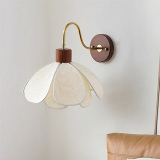 Yuki Applique Murale Florale en Bois et Tissu