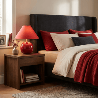 Cinabra Red Ceramic Table Lamp-Neutral Decor