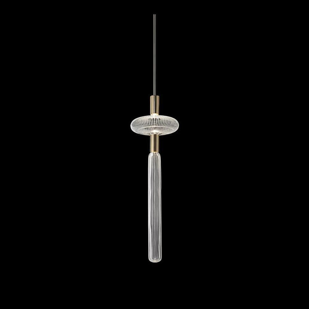 Torilia Lampe à suspension en cristal cylindrique Cipher contemporaine