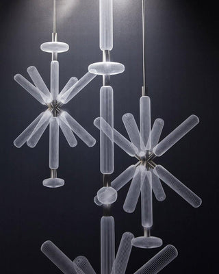 Solara Lampe à suspension en cristal cylindrique Cipher contemporaine