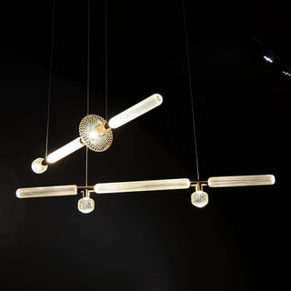 Solara Lampe à suspension en cristal cylindrique Cipher contemporaine