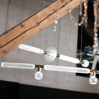 Solara Lampe à suspension en cristal cylindrique Cipher contemporaine