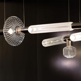 Solara Lampe à suspension en cristal cylindrique Cipher contemporaine