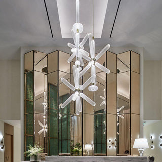 Solara Lampe à suspension en cristal cylindrique Cipher contemporaine
