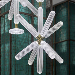 Solara Lampe à suspension en cristal cylindrique Cipher contemporaine