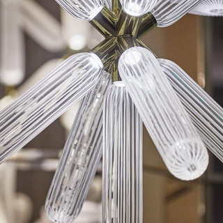 Solara Lampe à suspension en cristal cylindrique Cipher contemporaine