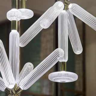 Solara Lampe à suspension en cristal cylindrique Cipher contemporaine
