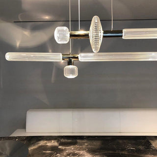 Solara Lampe à suspension en cristal cylindrique Cipher contemporaine
