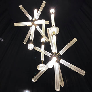 Solara Lampe à suspension en cristal cylindrique Cipher contemporaine