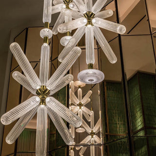 Solara Lampe à suspension en cristal cylindrique Cipher contemporaine