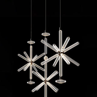 Solara Lampe à suspension en cristal cylindrique Cipher contemporaine
