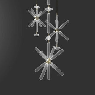 Solara Lampe à suspension en cristal cylindrique Cipher contemporaine