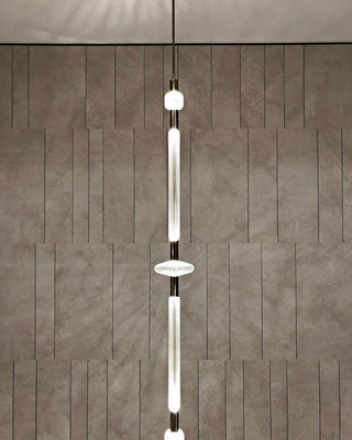 Solara Lampe à suspension en cristal cylindrique Cipher contemporaine