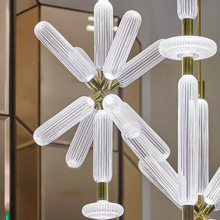 Solara Lampe à suspension en cristal cylindrique Cipher contemporaine
