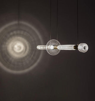 Solara Lampe à suspension en cristal cylindrique Cipher contemporaine