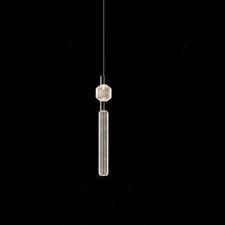 Solara Lampe à suspension en cristal cylindrique Cipher contemporaine