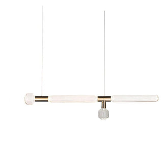 Solara Lampe à suspension en cristal cylindrique Cipher contemporaine
