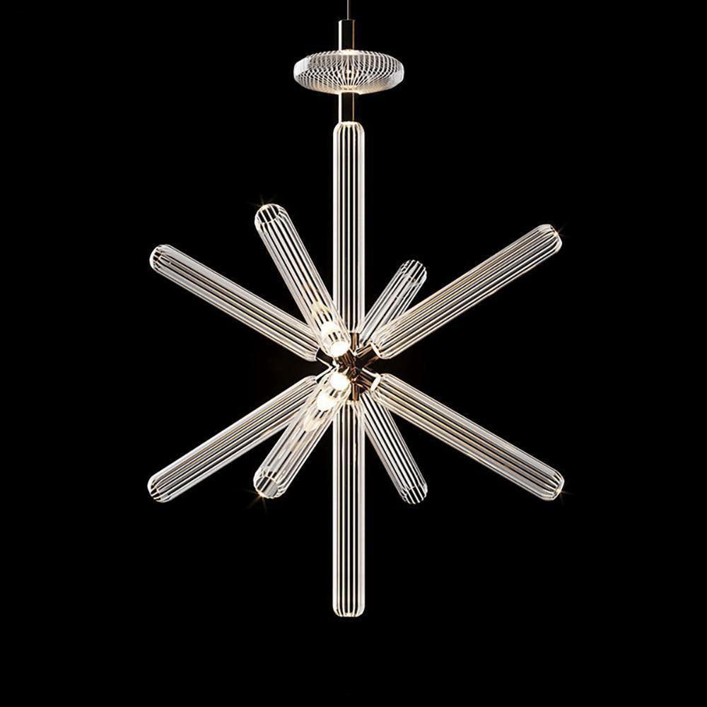 Torilia Lampe à suspension en cristal cylindrique Cipher contemporaine