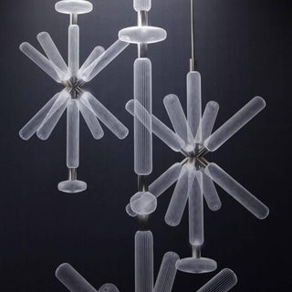 Solara Lampe à suspension en cristal cylindrique Cipher contemporaine