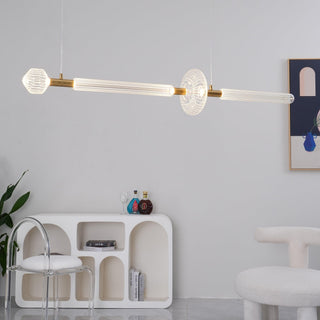 Solara Lampe à suspension en cristal cylindrique Cipher contemporaine