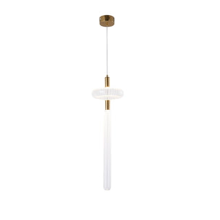 Solara Lampe à suspension en cristal cylindrique Cipher contemporaine