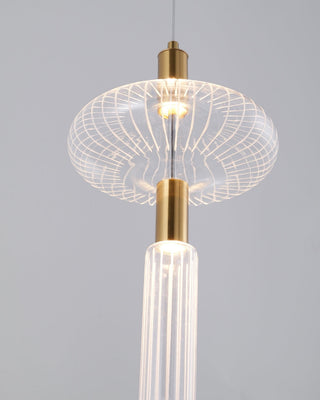 Solara Lampe à suspension en cristal cylindrique Cipher contemporaine