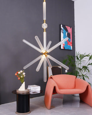 Solara Lampe à suspension en cristal cylindrique Cipher contemporaine