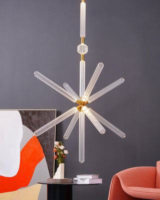 Solara Lampe à suspension en cristal cylindrique Cipher contemporaine