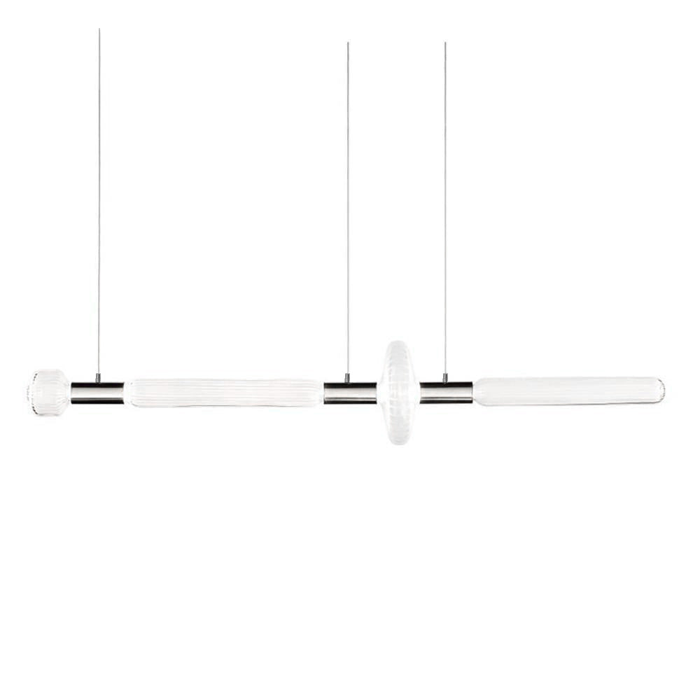 Torilia Lampe à suspension en cristal cylindrique Cipher contemporaine