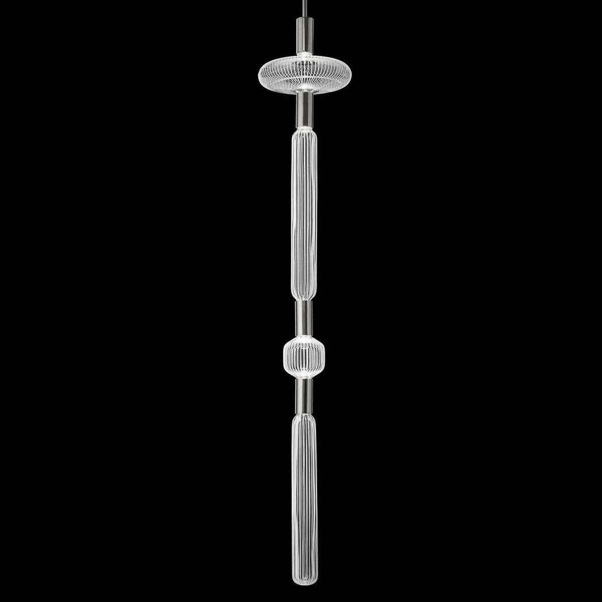 Torilia Lampe à suspension en cristal cylindrique Cipher contemporaine