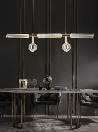 Solara Lampe à suspension en cristal cylindrique Cipher contemporaine
