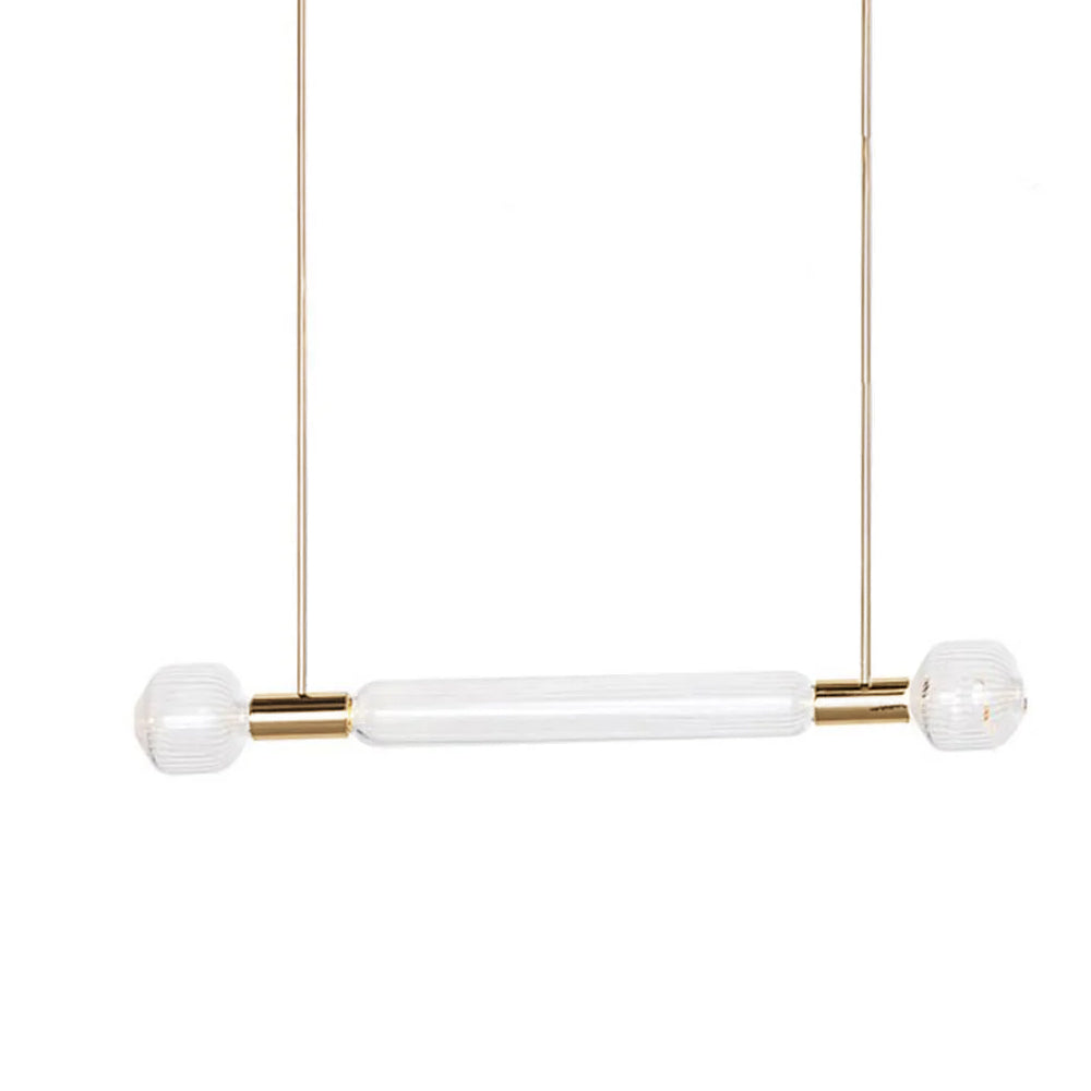 Torilia Lampe à suspension en cristal cylindrique Cipher contemporaine
