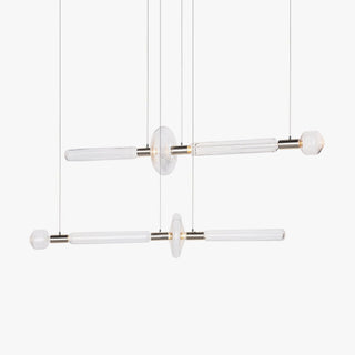 Solara Lampe à suspension en cristal cylindrique Cipher contemporaine