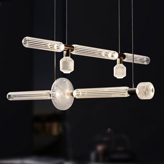 Solara Lampe à suspension en cristal cylindrique Cipher contemporaine