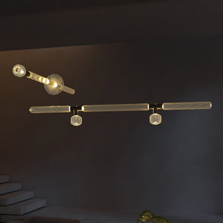 Solara Lampe à suspension en cristal cylindrique Cipher contemporaine