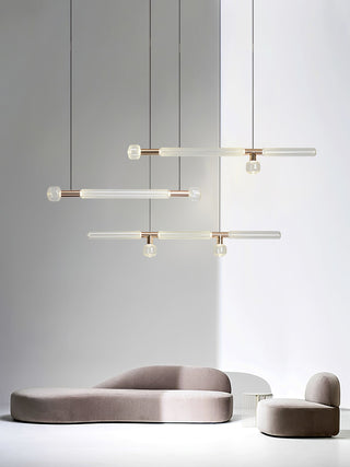 Solara Lampe à suspension en cristal cylindrique Cipher contemporaine