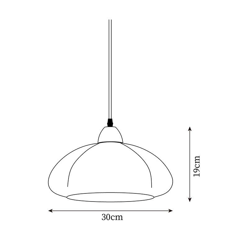 Pendant Lamp Rounded Glass Shade Wood Accent Playful Modern Touch-Neutral Decor