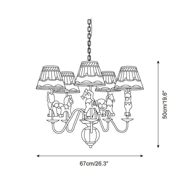 Solvian Chandelier Carousel Kids Playful-Neutral Decor