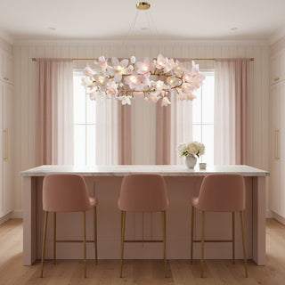 Circular Blossom Chandelier-Neutral Decor