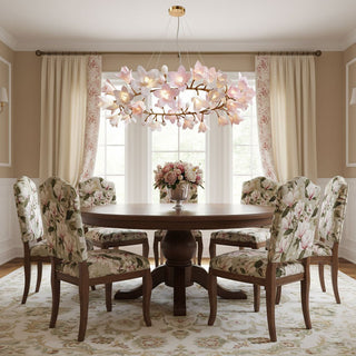 Circular Blossom Chandelier-Neutral Decor