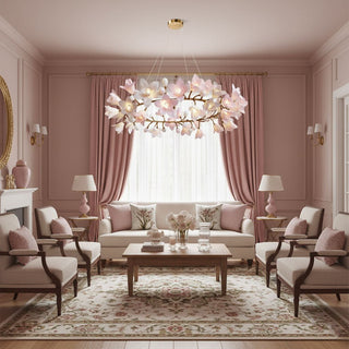 Circular Blossom Chandelier-Neutral Decor