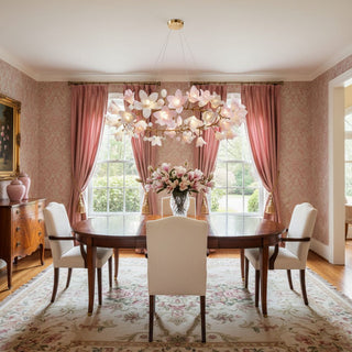 Circular Blossom Chandelier-Neutral Decor