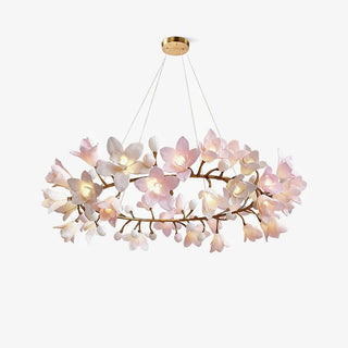 Lustra Lustre Laiton Céramique Floraison
