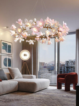 Lustra Lustre Laiton Céramique Floraison